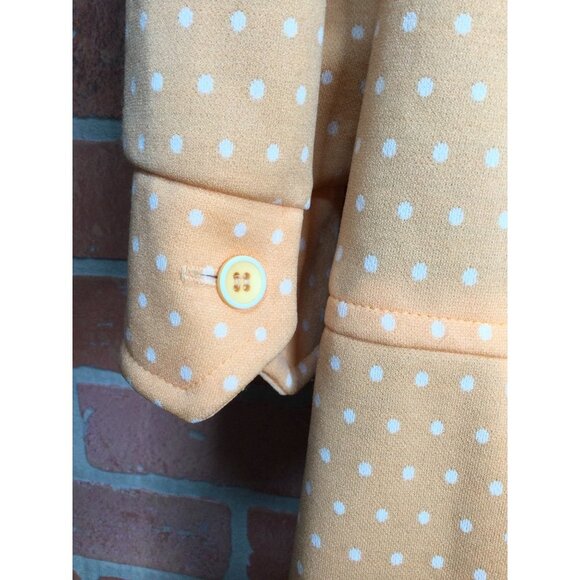 Vintage Country Miss Women's Knit Dress Polka Dot Collared Front Zip Size 18 - Picture 6 of 10